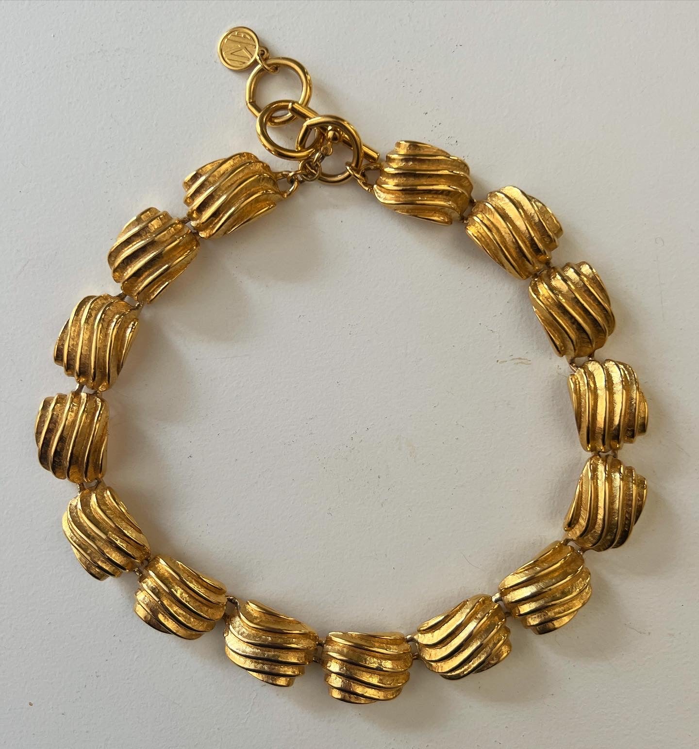 1980's Anne Klein Chunky Gold Tone Necklace