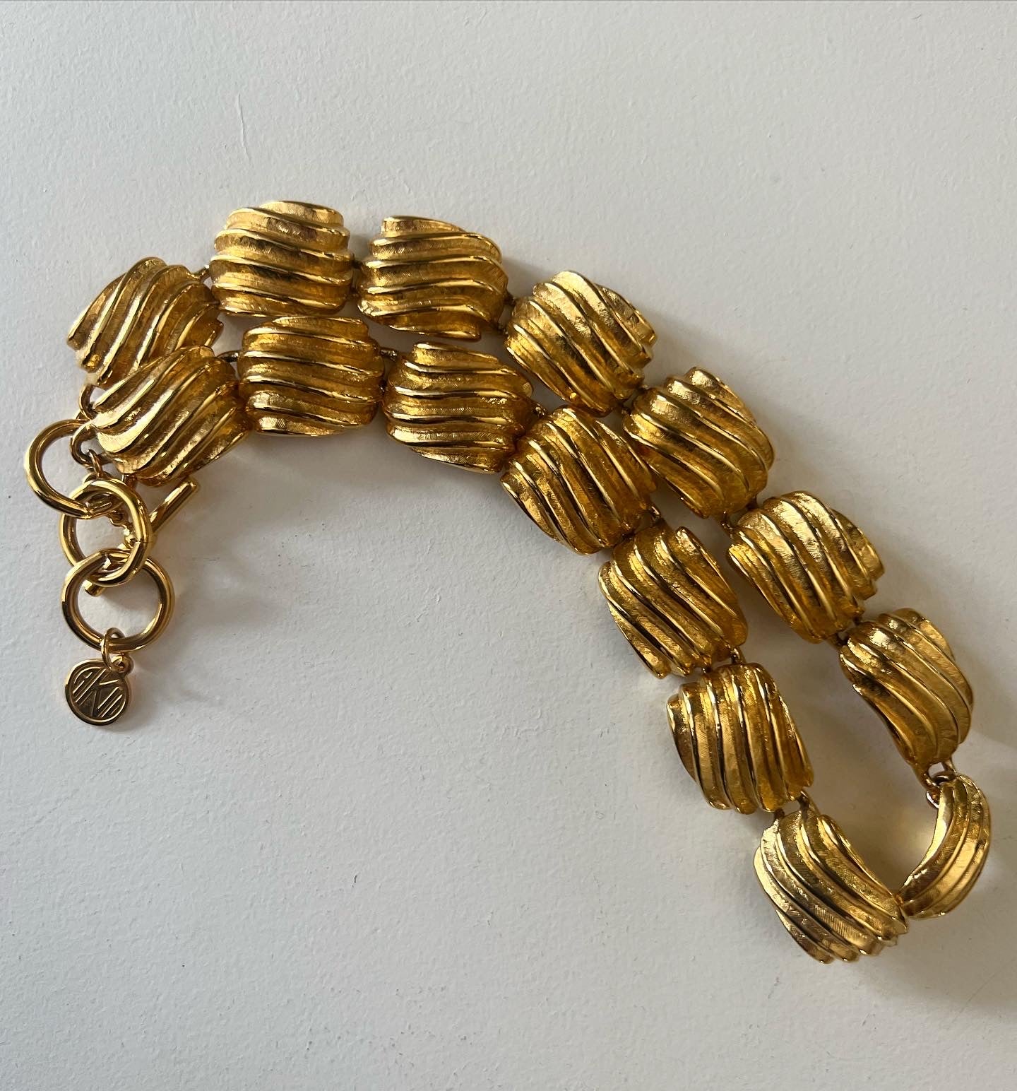 1980's Anne Klein Chunky Gold Tone Necklace