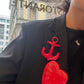 Massive Red Heart & Sea Anchor Brooches