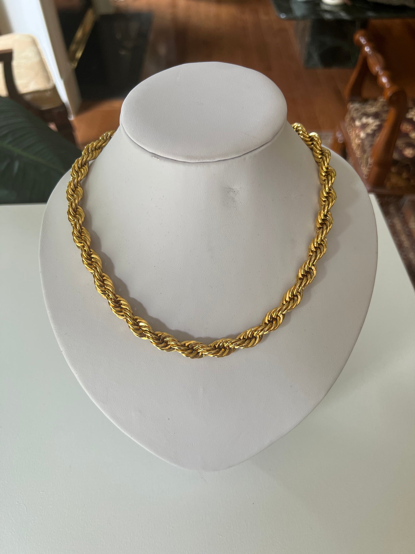 Vintage Gold Tone Roped Chunky Chain