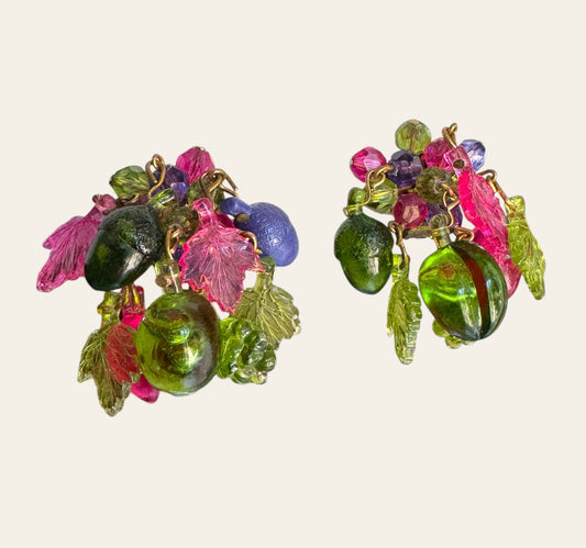 Germany Fruit Leaves Clip On Earrings