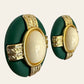 Vintage Oversized Oval Clip On Earrings