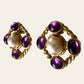 1980's Purple Pierced Earrings