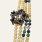 Agate Beaded Necklace With Gemstone Trim