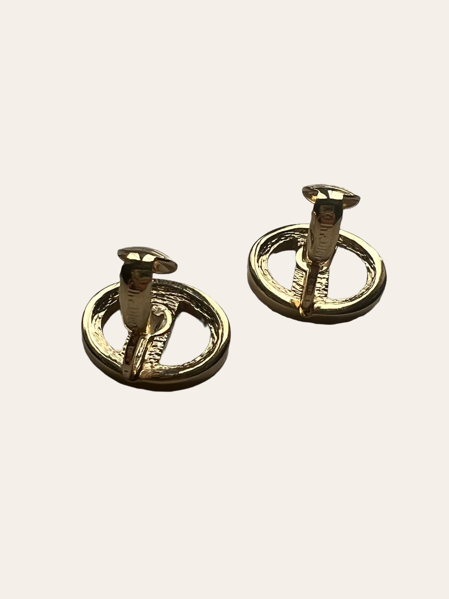 Christian Dior Petite Logo Earrings With Original Box