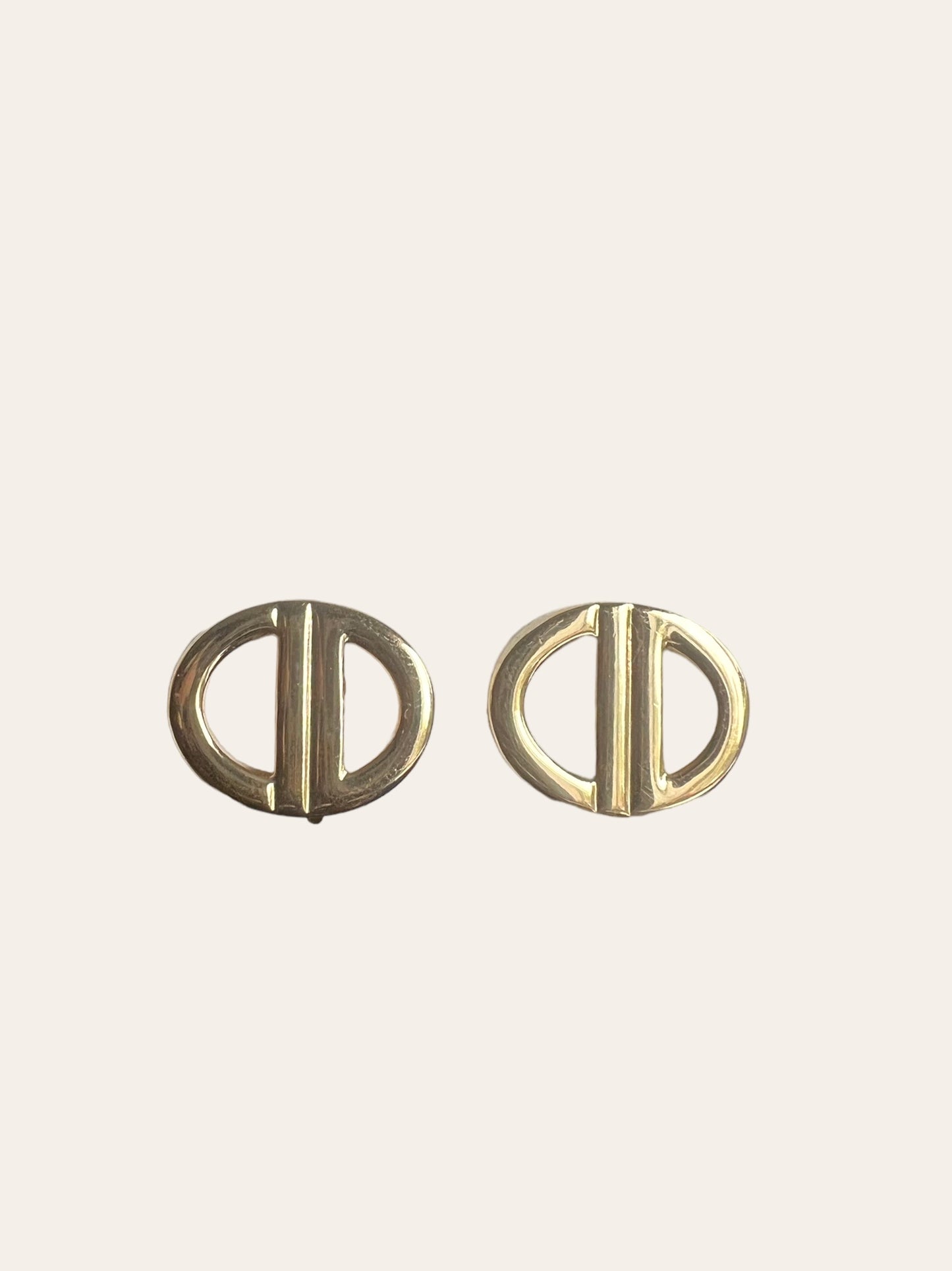 Christian Dior Petite Logo Earrings With Original Box