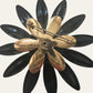 Sarah Coventry Black Enamel Flower Brooch And Earrings Set