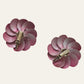 3D Red Flower Clip On Earrings