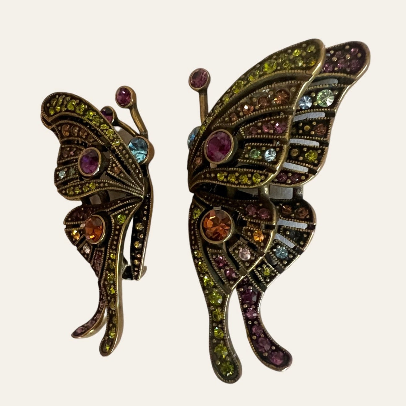 Large Heidi Daus Butterfly Clip On Earrings