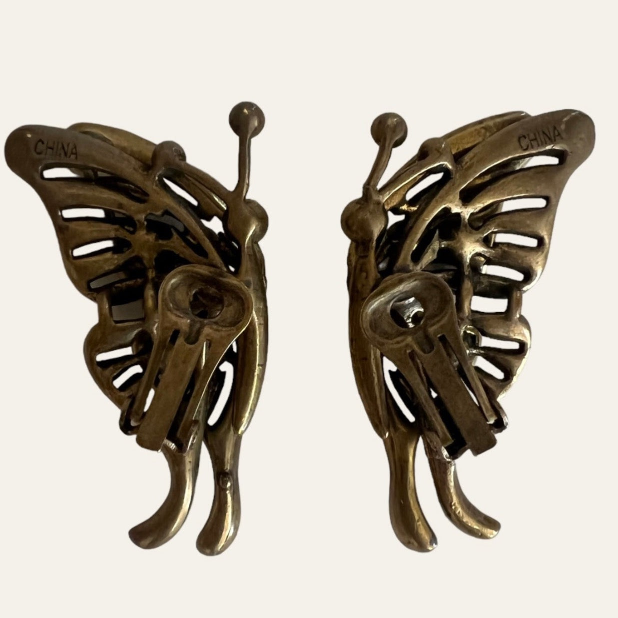 Large Heidi Daus Butterfly Clip On Earrings