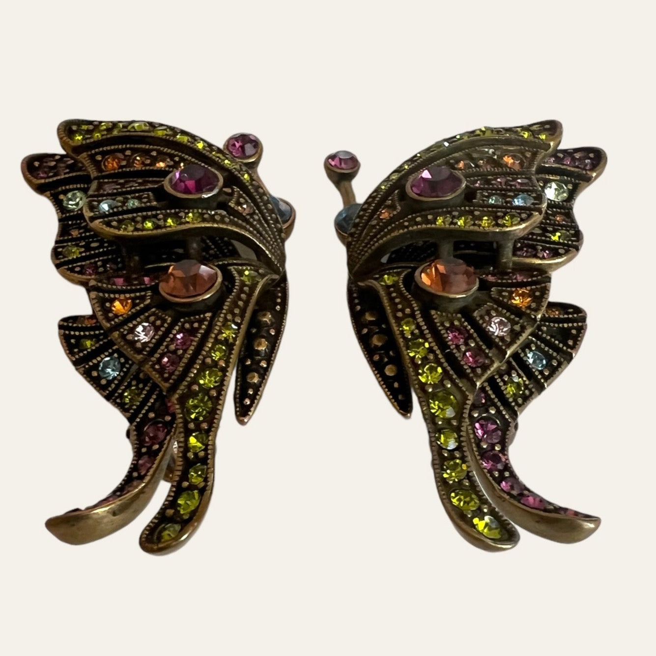 Large Heidi Daus Butterfly Clip On Earrings