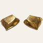 Large Liz Clairbone Polished Gold Tone Clip On Earrings