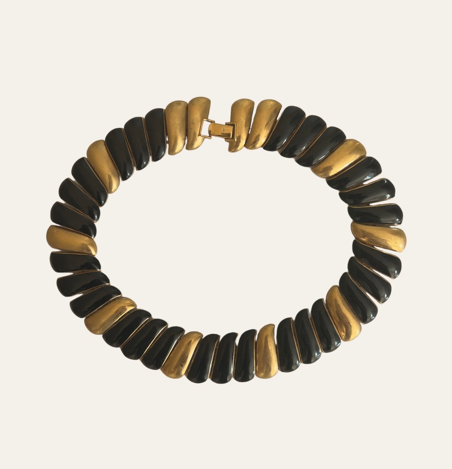 Monet Gold Tone & Black Swirl Collar