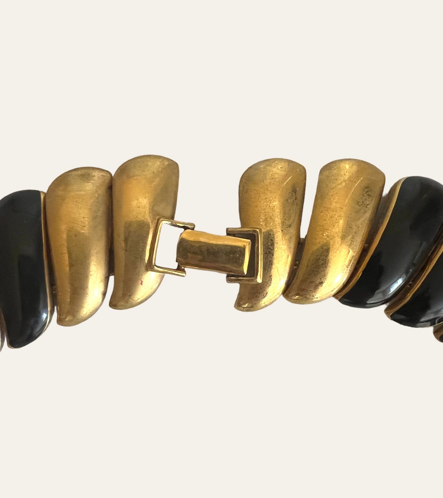 Monet Gold Tone & Black Swirl Collar