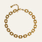 Trifari Gold Tone Square Link Chain Choker