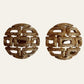 Trifari Gold Tone Open Work Clip On Earrings