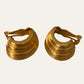 Brushed Gold Tone Chunky Hoop Clip On Earrings