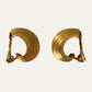 Brushed Gold Tone Chunky Hoop Clip On Earrings