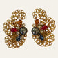 1960's Large Filigree Clip On Earrings