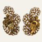 1960's Large Filigree Clip On Earrings