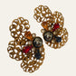 1960's Large Filigree Clip On Earrings