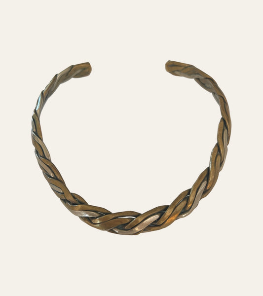 1980's Braided Metal Collar Necklace