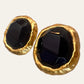 Massive Faux Amethyst Stone Clip On Earrings