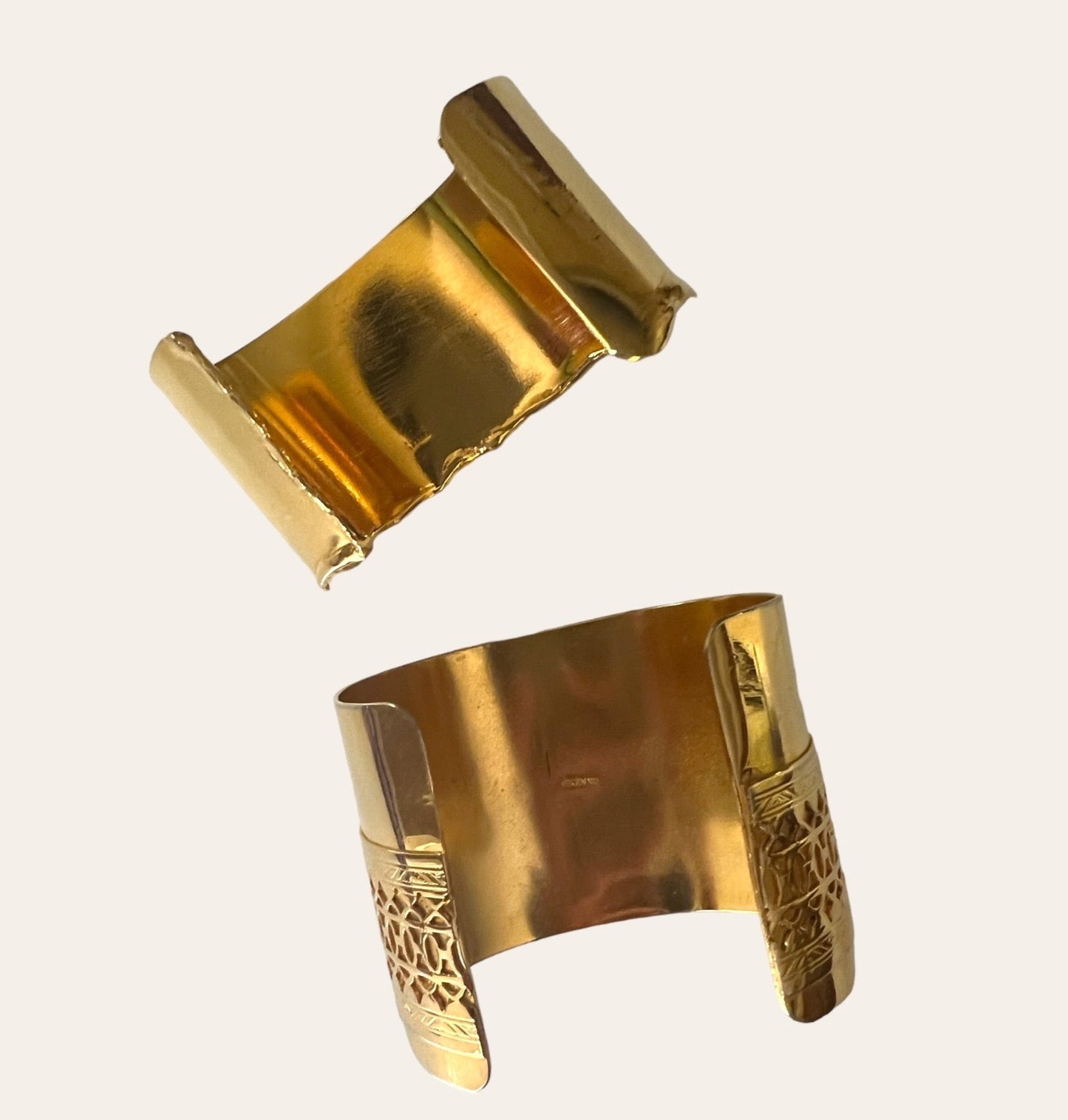 1980's Tulla Booth Gold Plated Cabochons Cuffs