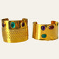 1980's Tulla Booth Gold Plated Cabochons Cuffs