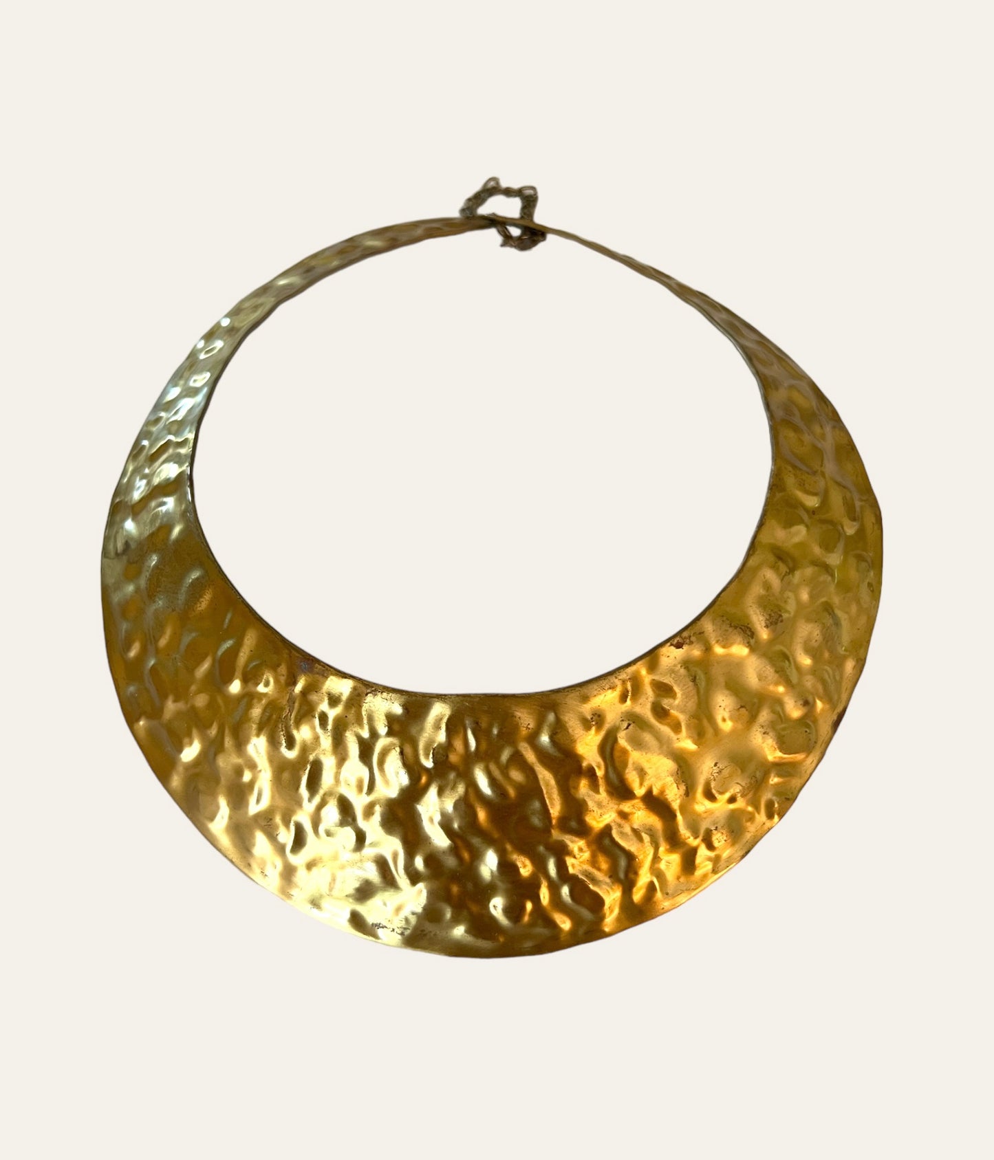 Statement Hammered Brass Collar