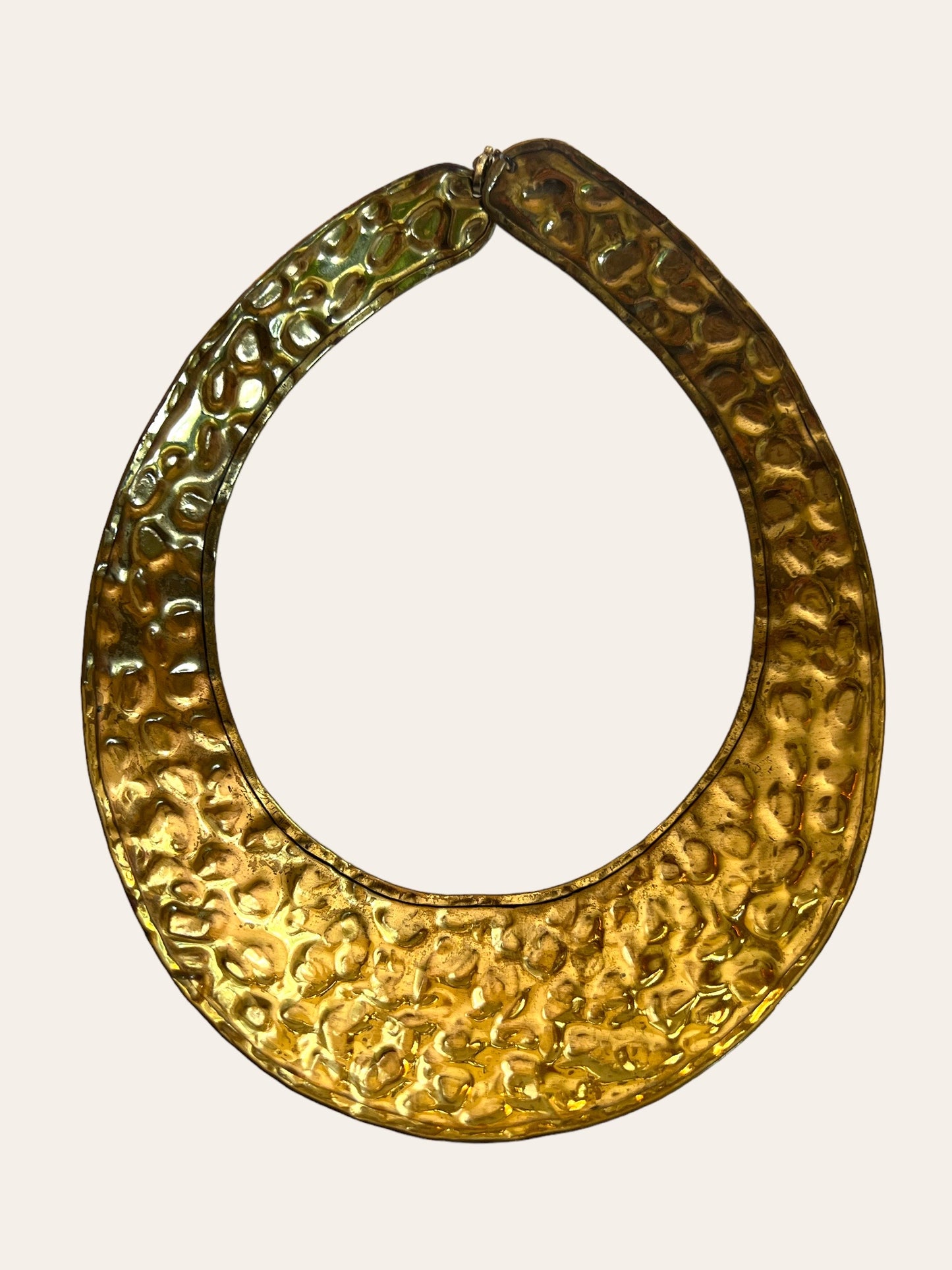 Statement Hammered Brass Collar