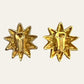 1990's Edouard Rambaud Sun Star Clip On Earrings