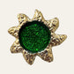 1980's Large Green Sun Clip On Earrings