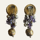 Cluster Bead Dangling Clip On Earrings