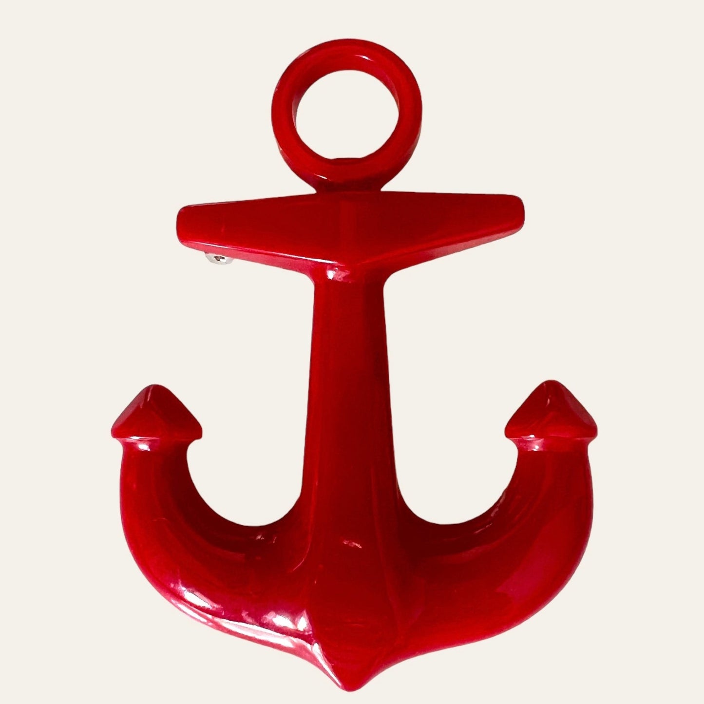 Massive Red Heart & Sea Anchor Brooches