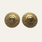 1980's Big Round Gold Tone Clip On Earrings