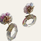 Iridescent Transparent Flower Clip On Earrings