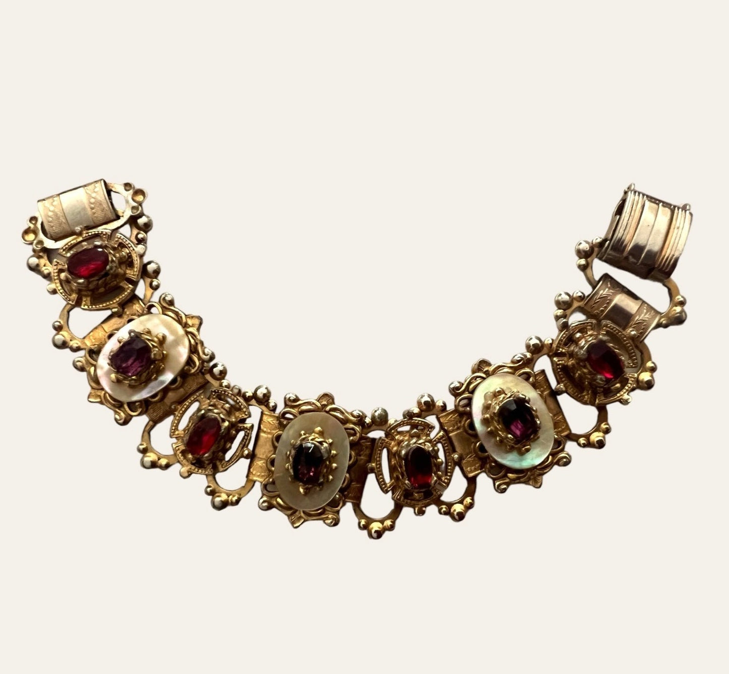 Mid Century Victorian Revival Jewelled Bracelet