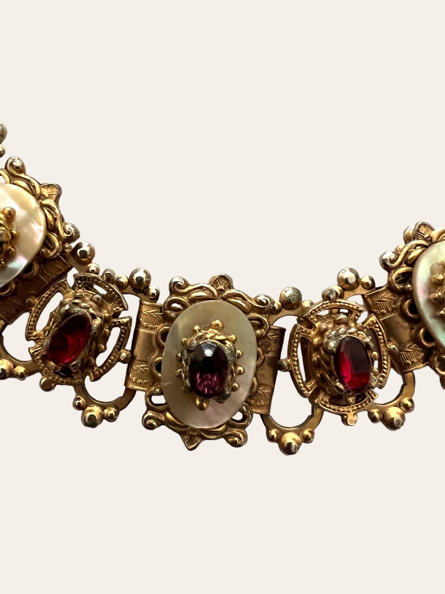 Mid Century Victorian Revival Jewelled Bracelet