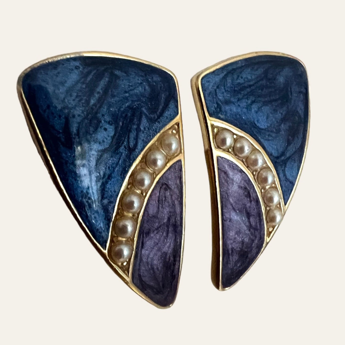 Trifari Enamelled Pierced Earrings