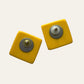 1960's Pop Yellow Squared Earrings