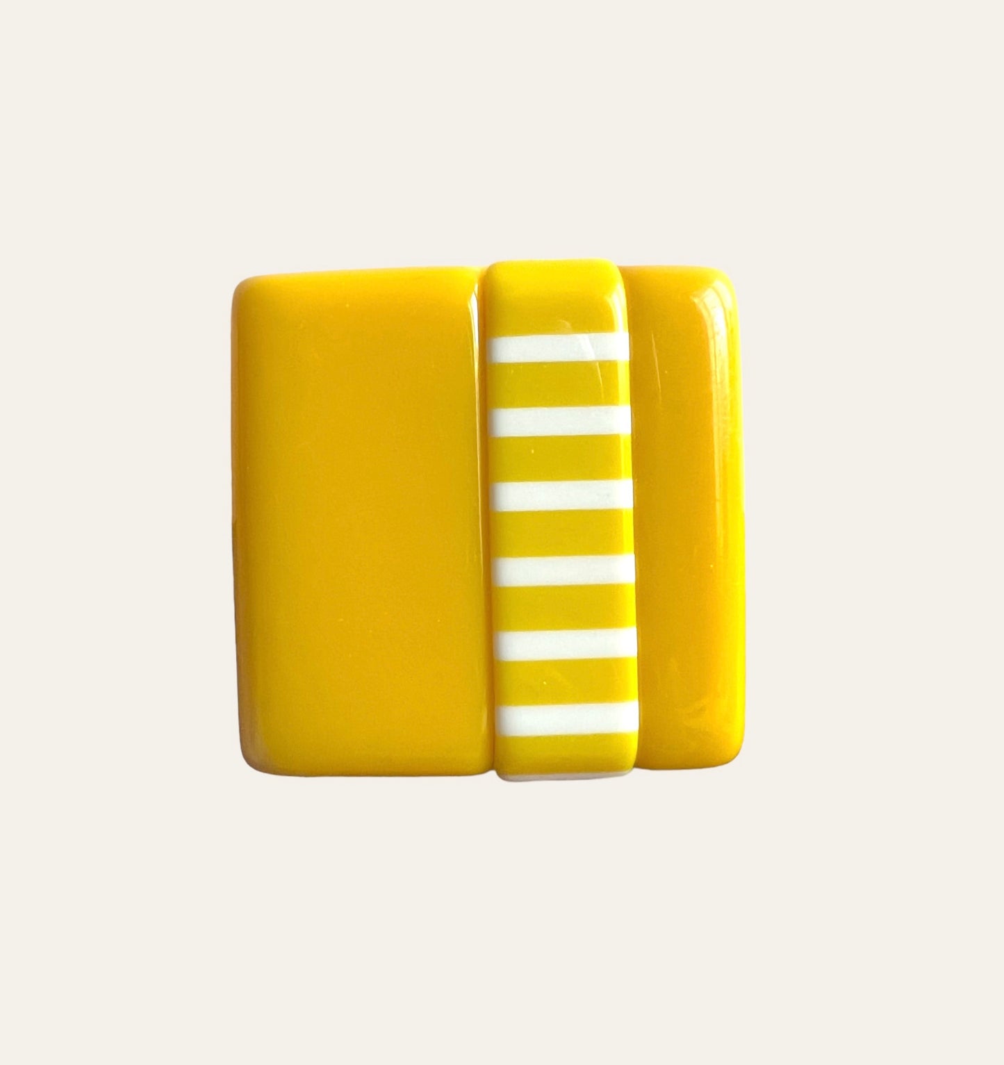 1960's Pop Yellow Squared Earrings