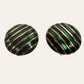 D'ORLAN Streaked Circular Clip On Earrings