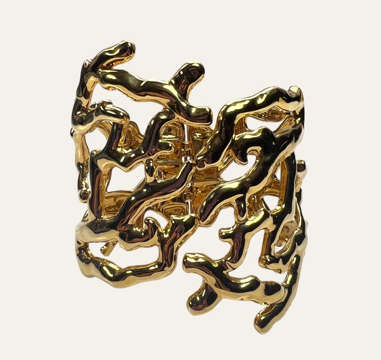 2000's Gold Tone Branches Cuff Bracelet