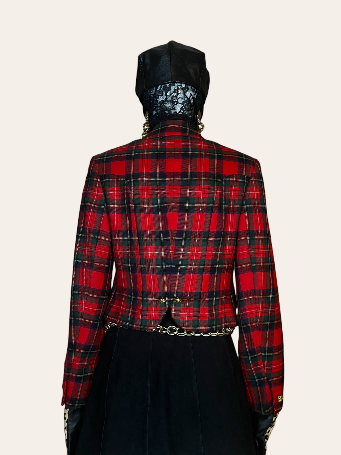 1980's Versus Versace Red Plaid Blazer