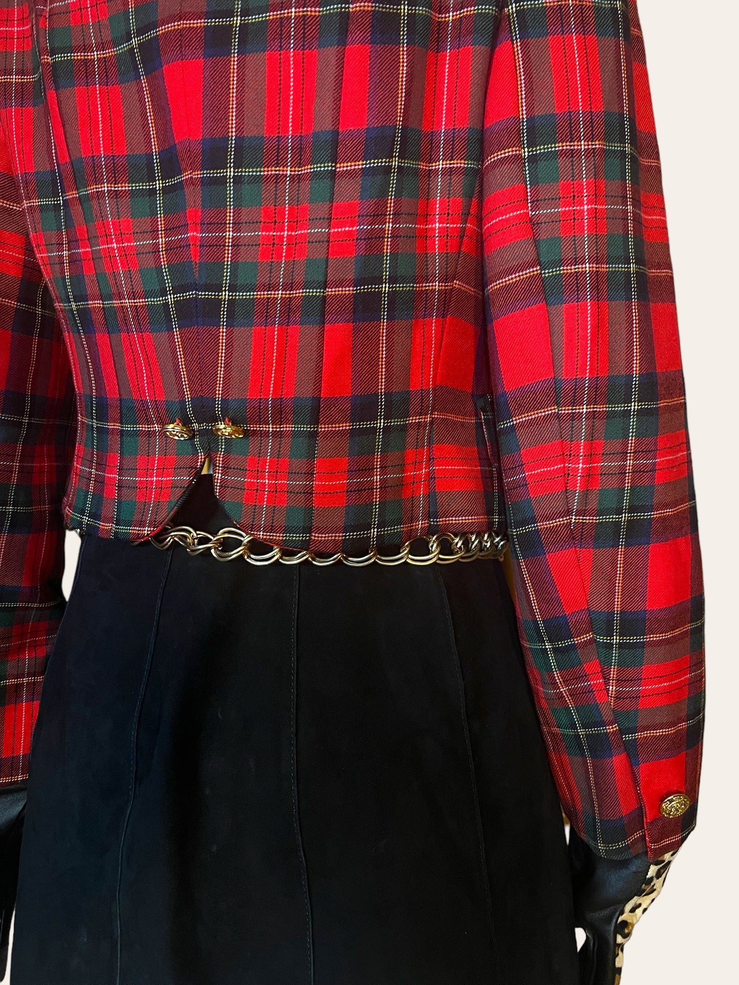 1980's Versus Versace Red Plaid Blazer