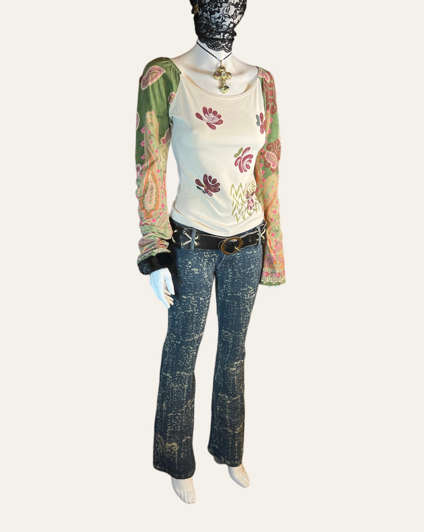 2002 Virgin Only Tie Die Low Waist Jeans