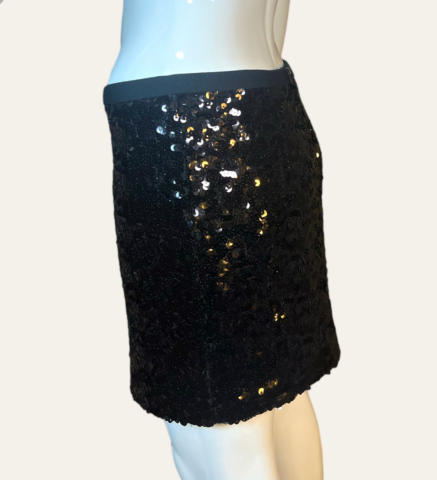 Betsey Johnson Black Sequin Skirt