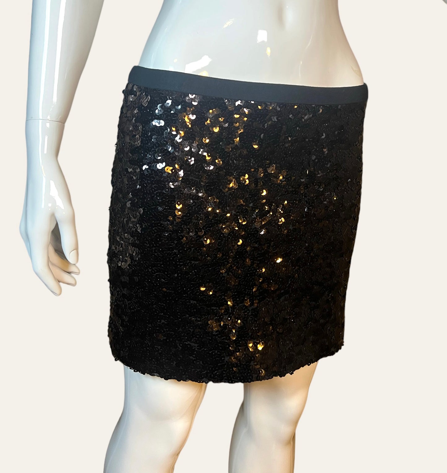 Betsey Johnson Black Sequin Skirt