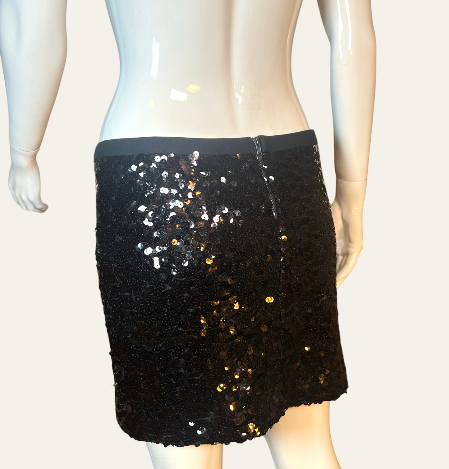 Betsey Johnson Black Sequin Skirt